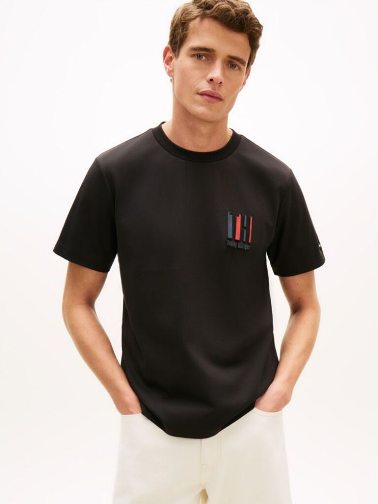 Black Performance Embossed Logo T-Shirt  Men