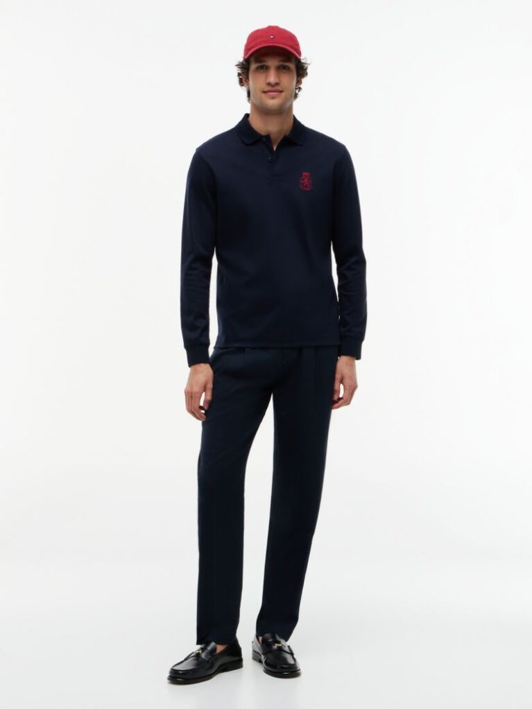 Blue Polo TH Crest Cu Croiala Regular  Barbati