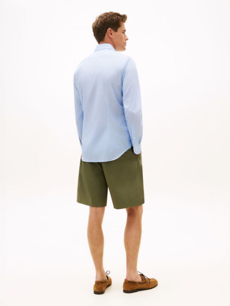 Blue Pantaloni Scurti Slim Fit Cu Imprimeu Micro  Barbati