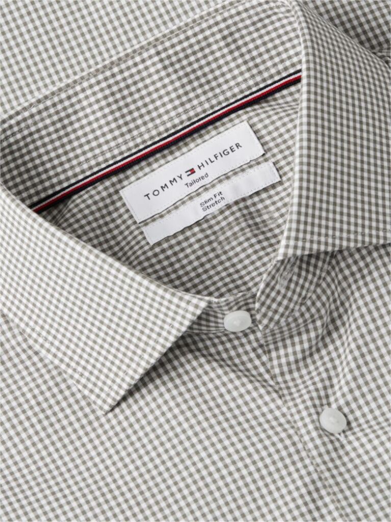 Multi Camasa Cu Croiala Slim Din Poplin Cu Carouri Gingham  Barbati