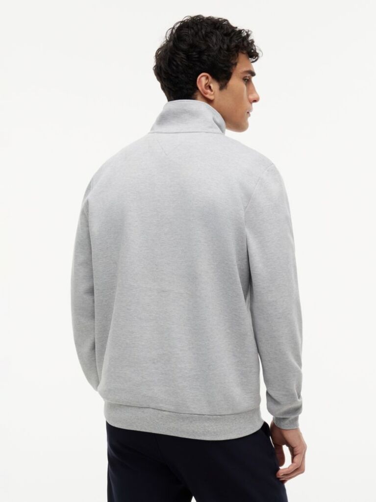 Gri Hanorac Fara Gluga Cu Intechno Tricotaj Si Fermoar Quarter-Zip  Barbati