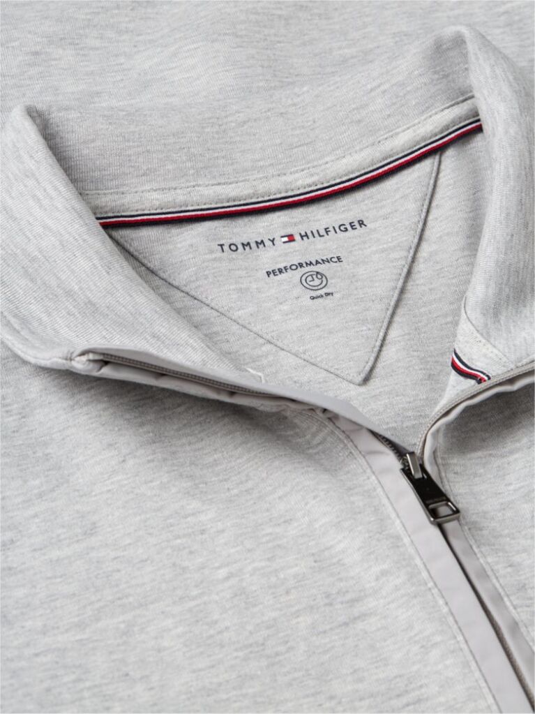 Gri Hanorac Fara Gluga Cu Intechno Tricotaj Si Fermoar Quarter-Zip  Barbati