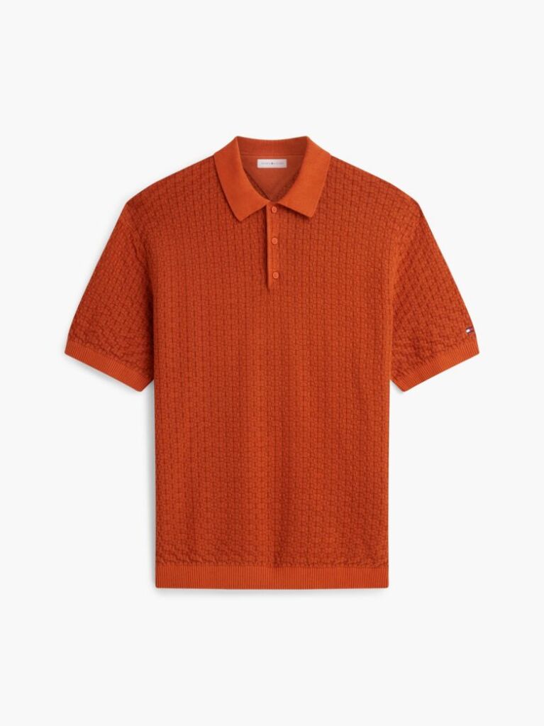 Portocaliu Tricou Polo Cu Croiala Lejera Uzat  Barbati