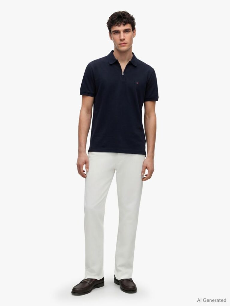 Blue Polo Cu Croiala Regular  Barbati