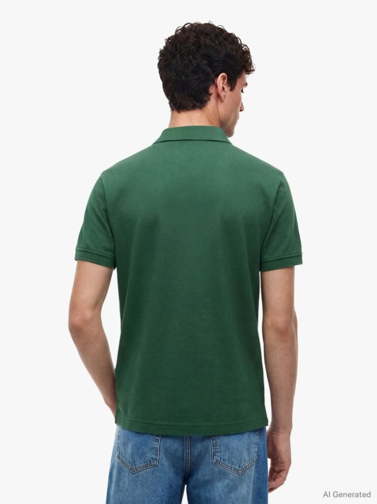 Verde Polo Cu Croiala Regular  Barbati