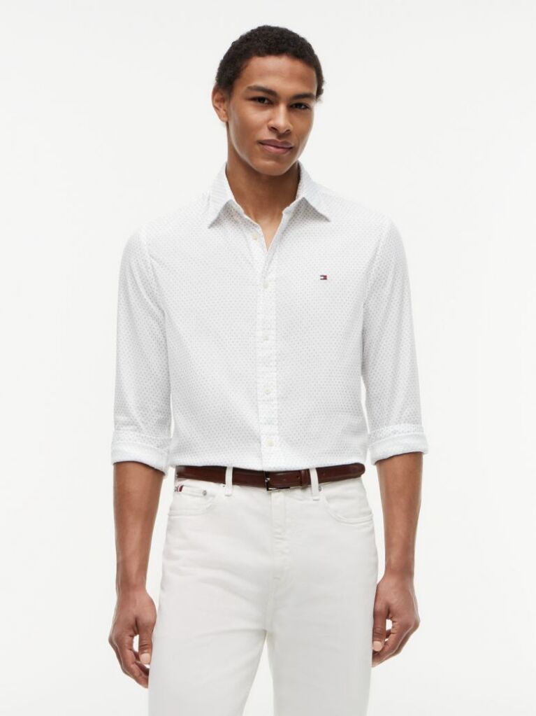 Multi Camasa Flex Din Poplin Cu Croiala Regular Si Model Printat  Barbati