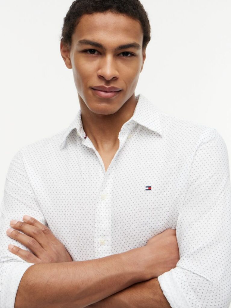 Multi Camasa Flex Din Poplin Cu Croiala Regular Si Model Printat  Barbati