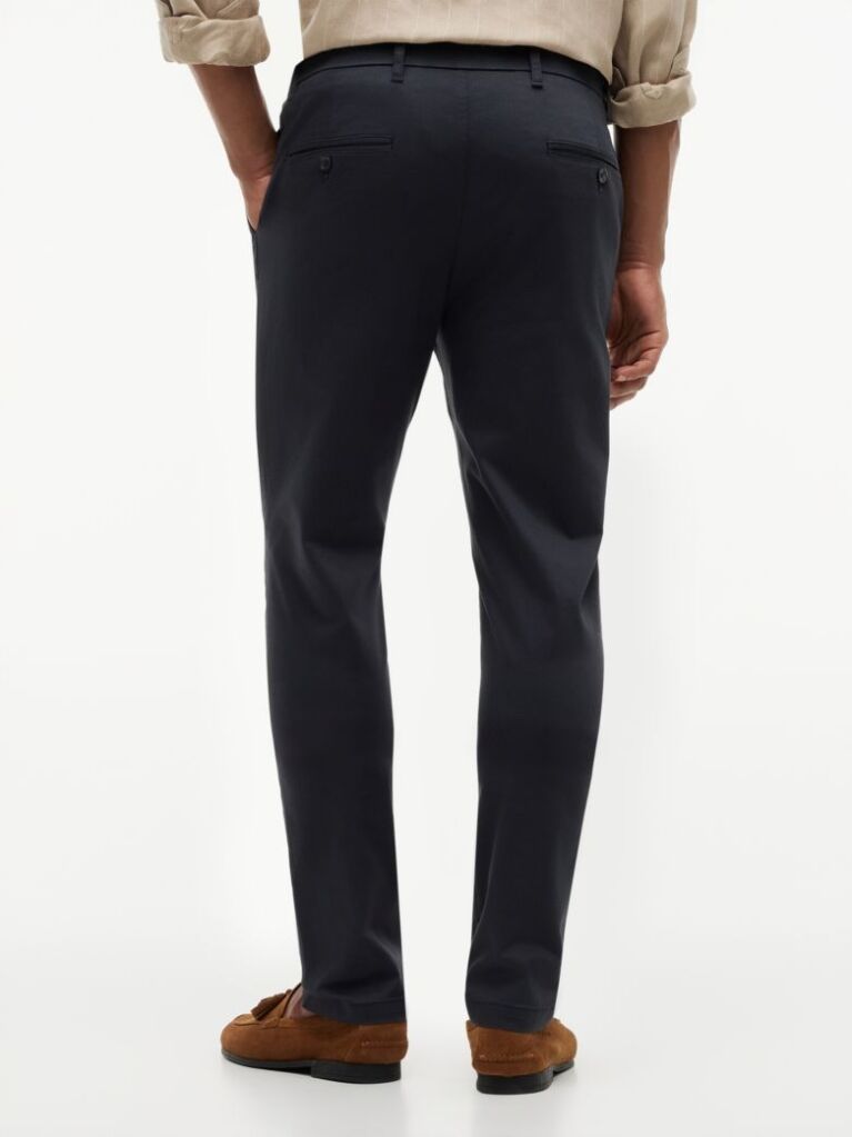 Blue Pantaloni Chino Cu Imprimeu Bleecker Slim  Barbati