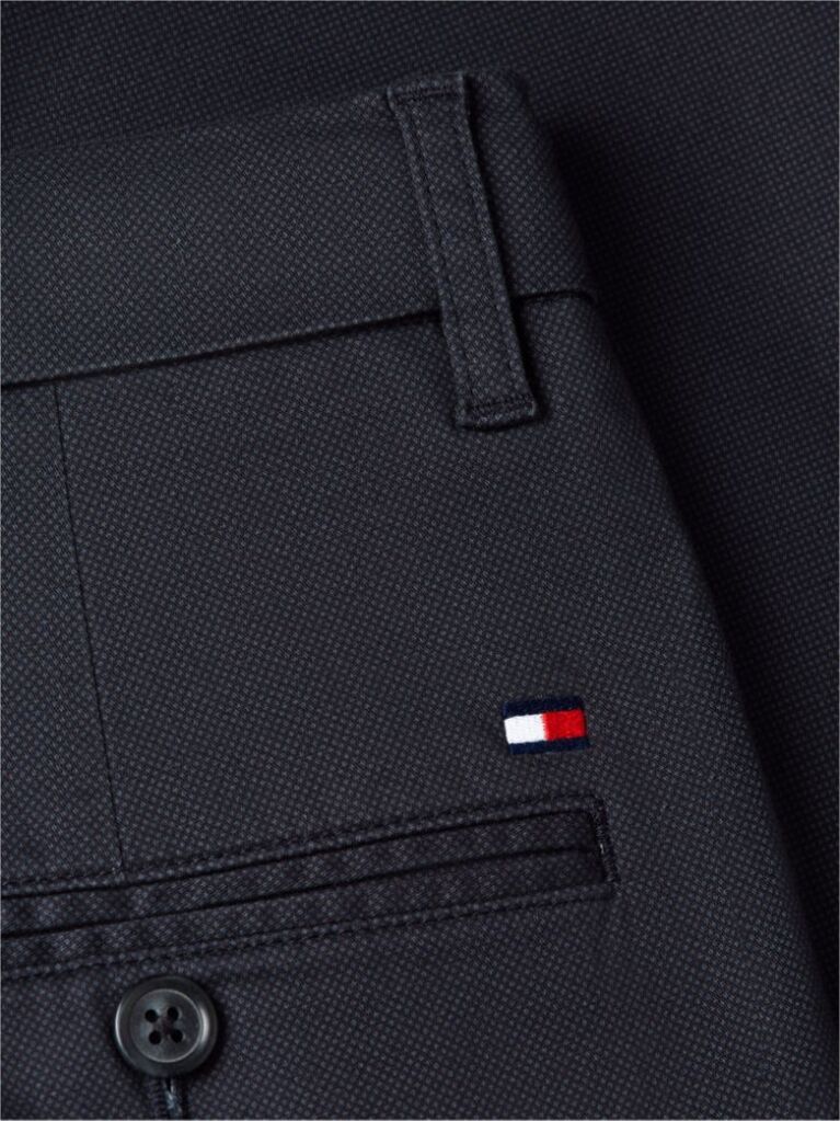 Blue Pantaloni Chino Cu Imprimeu Bleecker Slim  Barbati