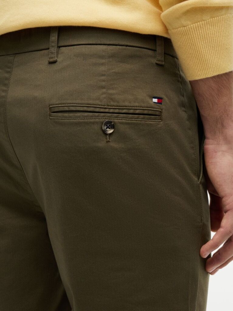 Verde Pantaloni Chino Cu Imprimeu Bleecker Slim  Barbati