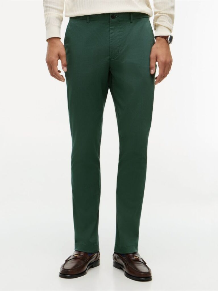 Verde Pantaloni Chino Cu Imprimeu Bleecker Slim  Barbati