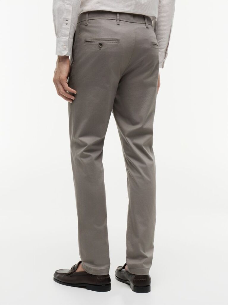 Gri Pantaloni Chino Cu Imprimeu Bleecker Slim  Barbati