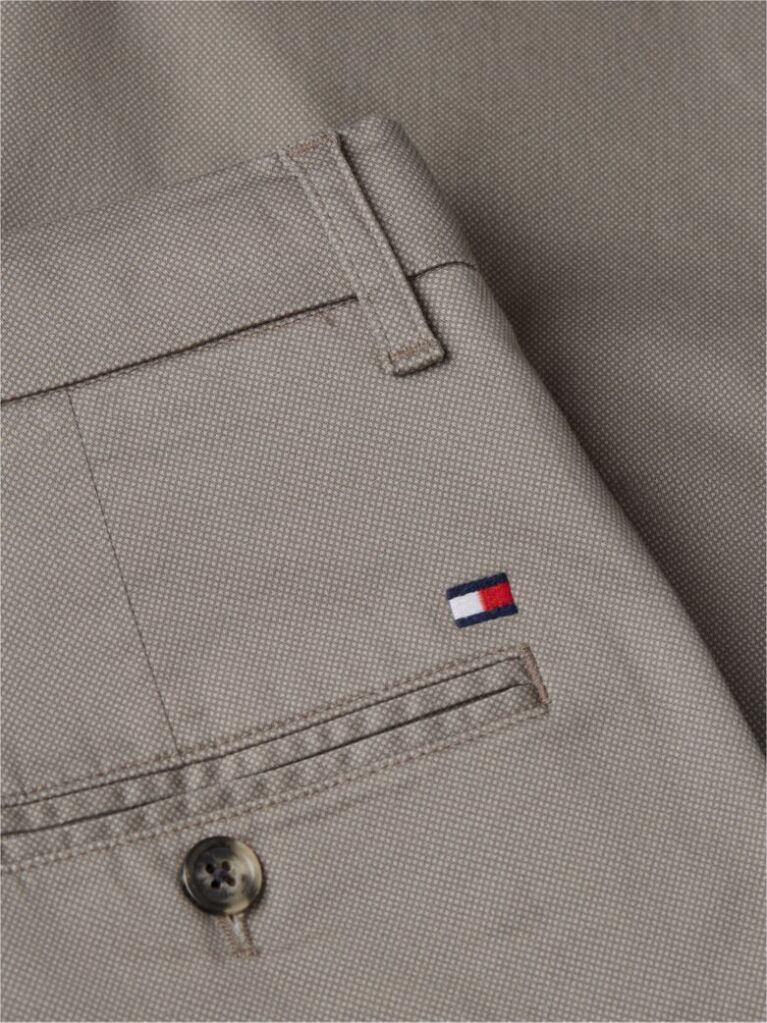 Gri Pantaloni Chino Cu Imprimeu Bleecker Slim  Barbati