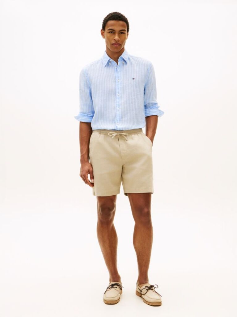 Khaki Dover Pantaloni Scurti Chino Din Amestec De In 8"  Barbati