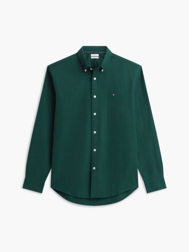 Verde Camasa Button-Down Cu Croiala Regular  Barbati