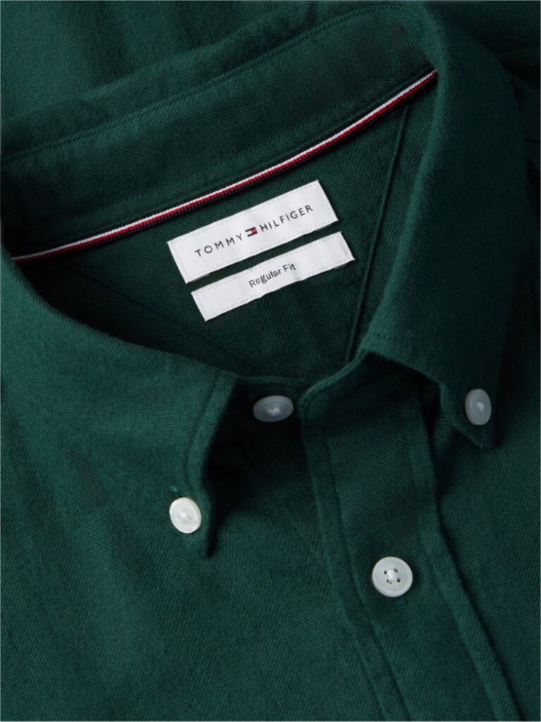 Verde Camasa Button-Down Cu Croiala Regular  Barbati