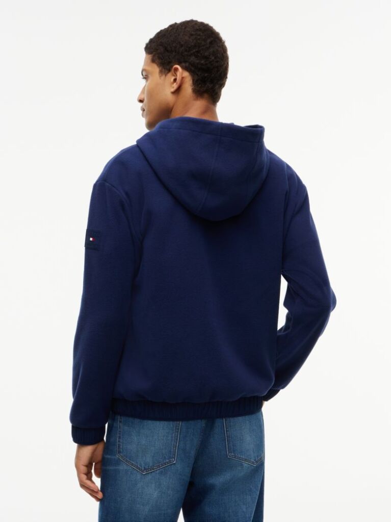 Blue Hanorac Fleece Performance Cu Croiala Lejera Si Fermoar  Barbati