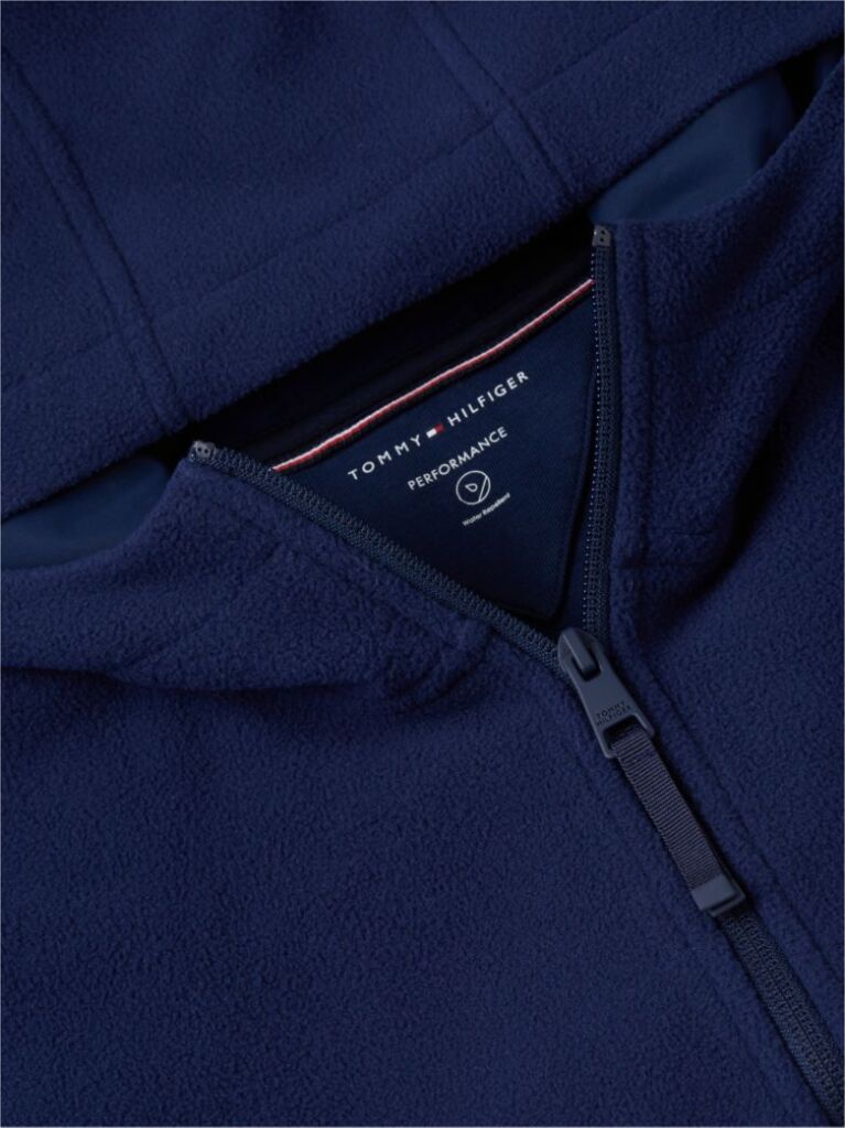 Blue Hanorac Fleece Performance Cu Croiala Lejera Si Fermoar  Barbati