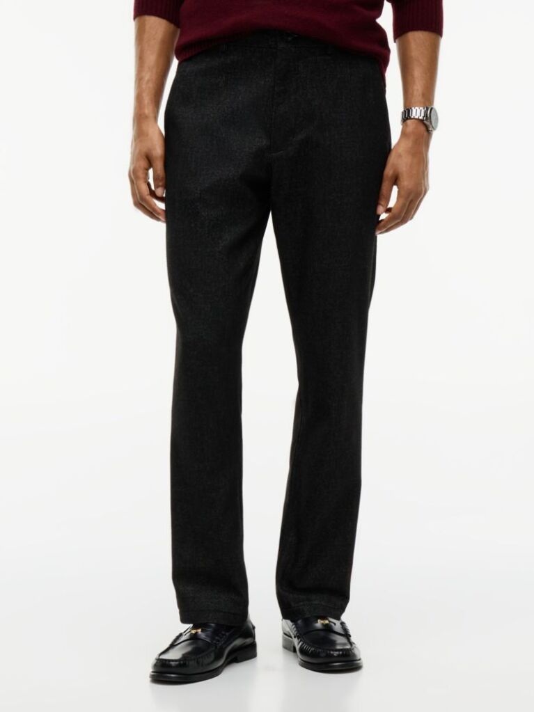 Negru Pantaloni Chinos Denton Cu Croiala Dreapta  Barbati