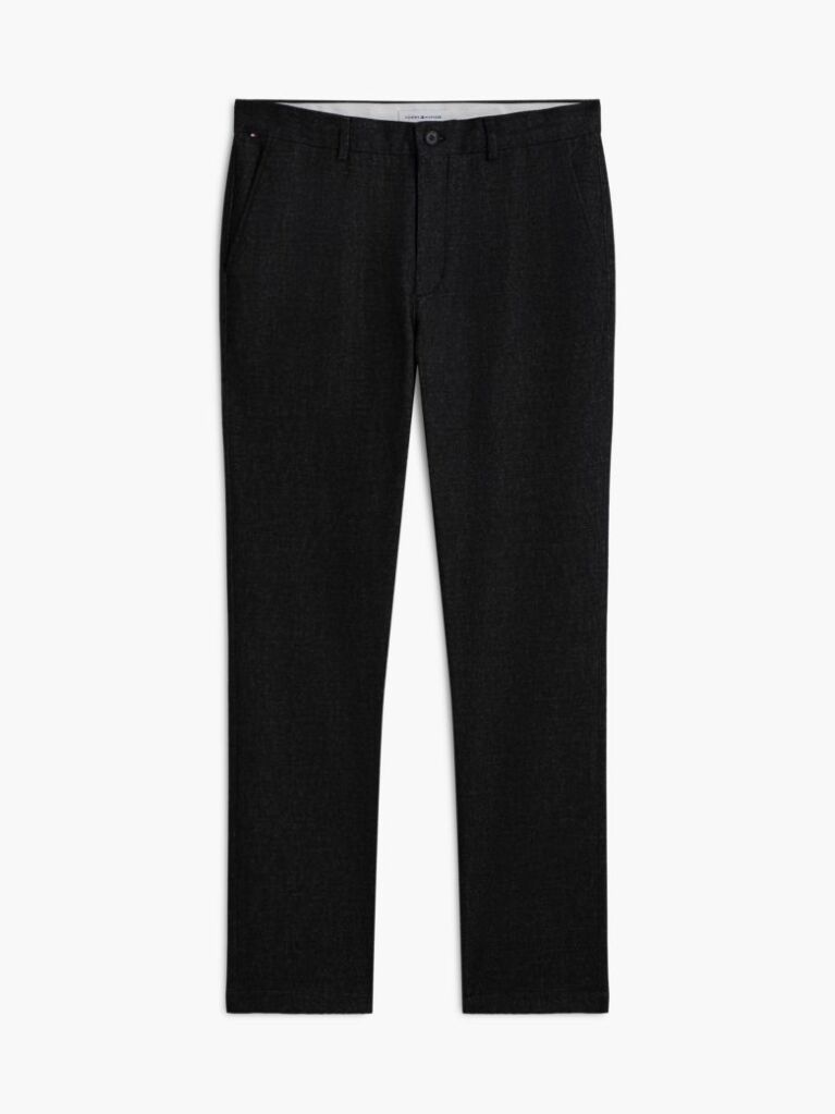 Negru Pantaloni Chinos Denton Cu Croiala Dreapta  Barbati