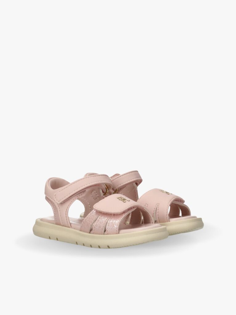 Roz Sandale Cu Velcro  Fete
