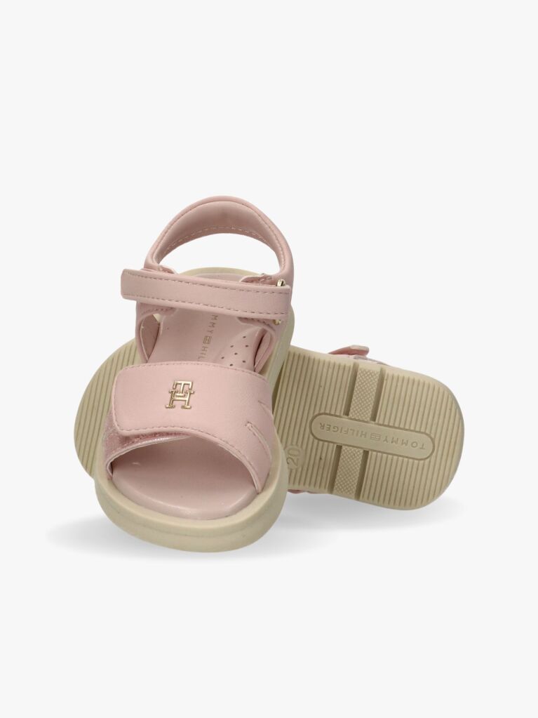Roz Sandale Cu Velcro  Fete