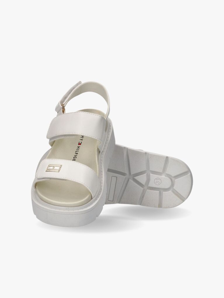 White Hook And Loop Sandals  Girls