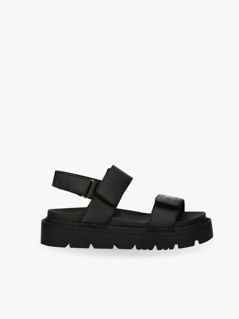 Negru Sandale Cu Logo Si Velcro  Fete