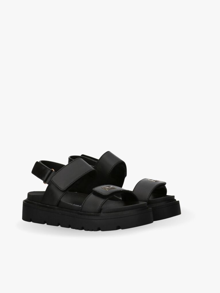 Negru Sandale Cu Logo Si Velcro  Fete