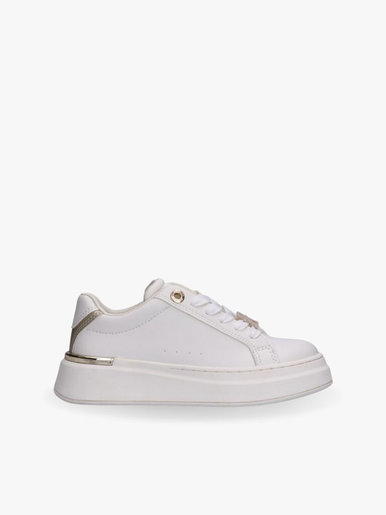 White TH Monogram Metallic Trim Sneakers  Girls