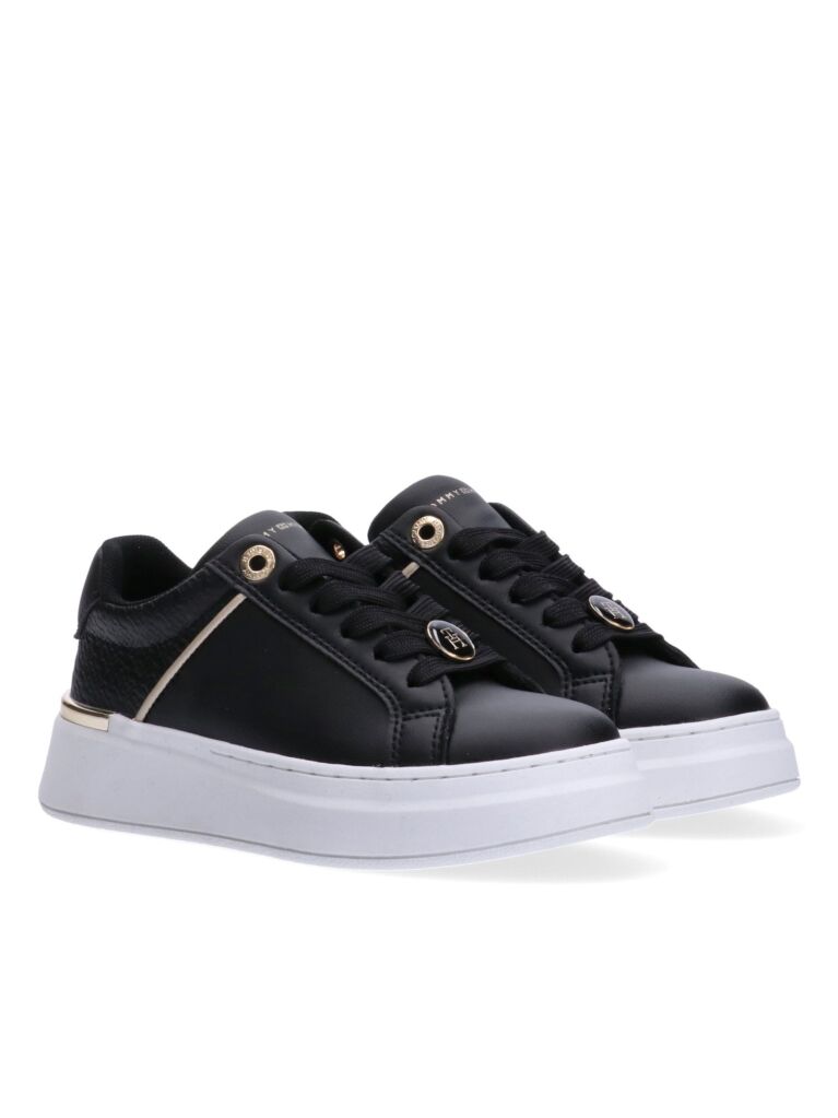 Negru Adidasi Cu Cordon Charm Si Monograma TH  Fete