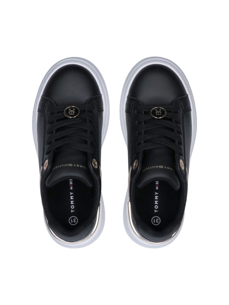 Negru Adidasi Cu Cordon Charm Si Monograma TH  Fete
