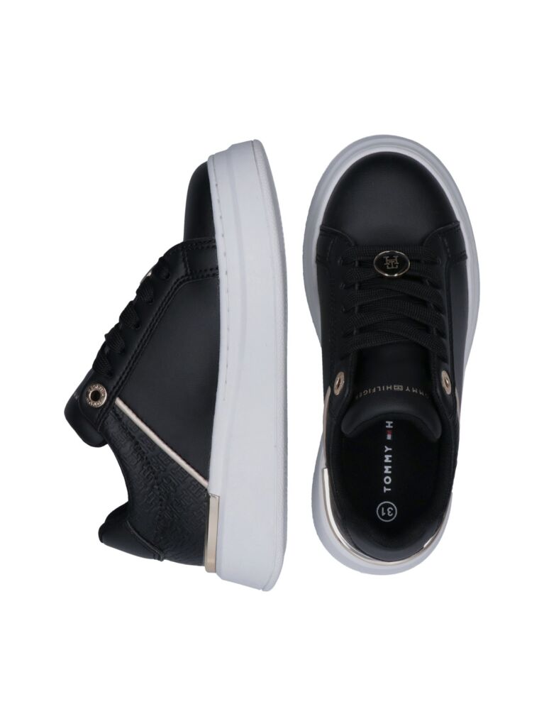 Negru Adidasi Cu Cordon Charm Si Monograma TH  Fete