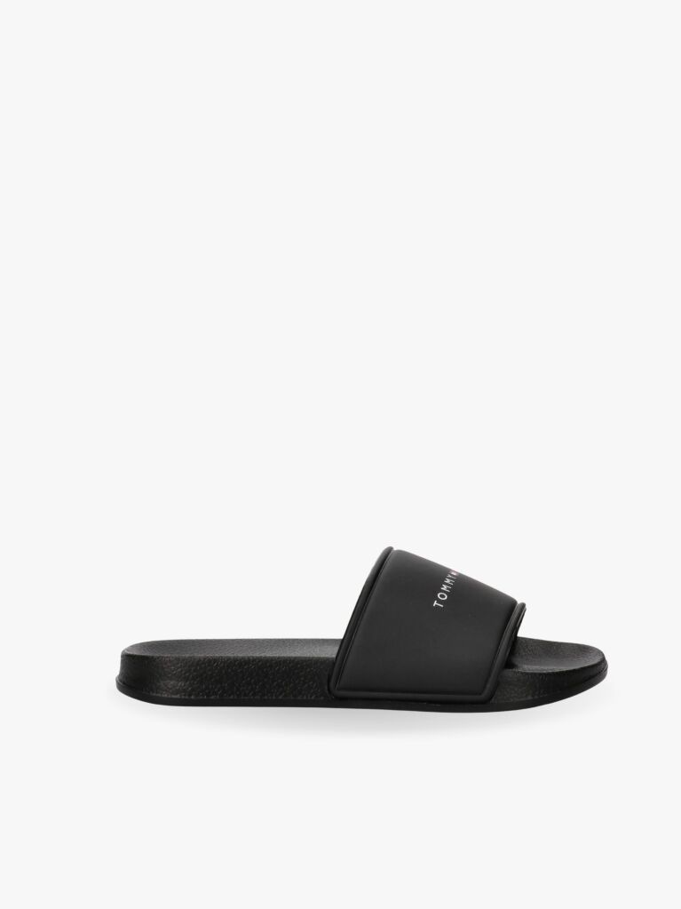 Black Logo Pool Slides  Kids Unisex