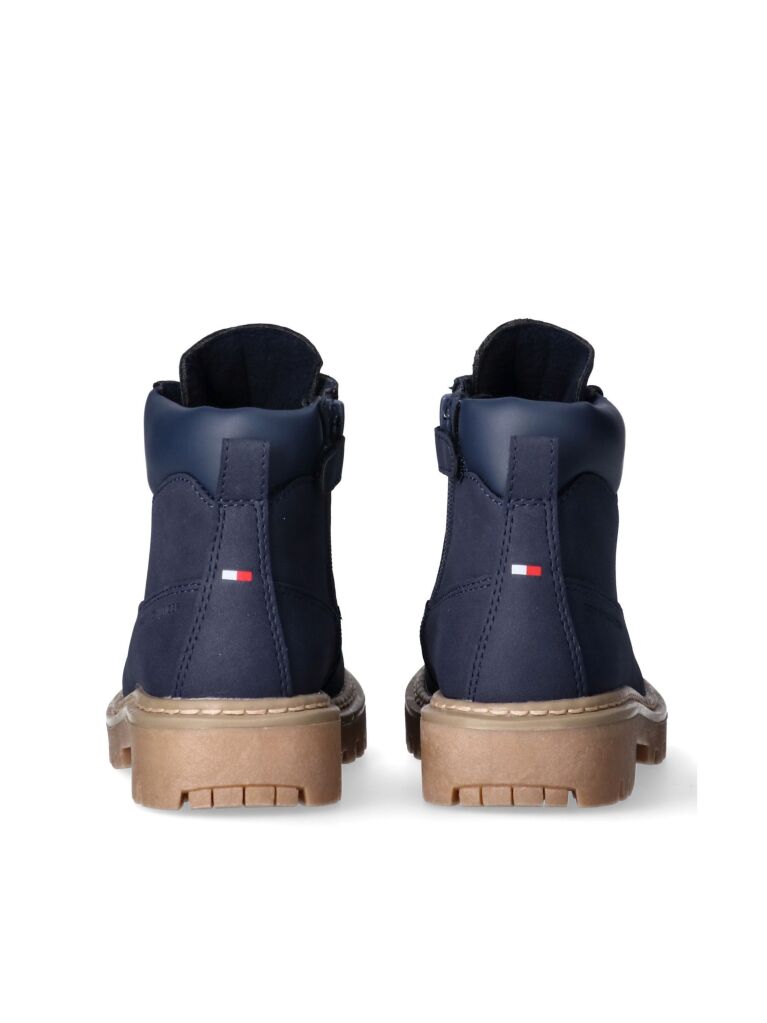 Blue Cleat Debossed Ankle Boots  Kids Unisex