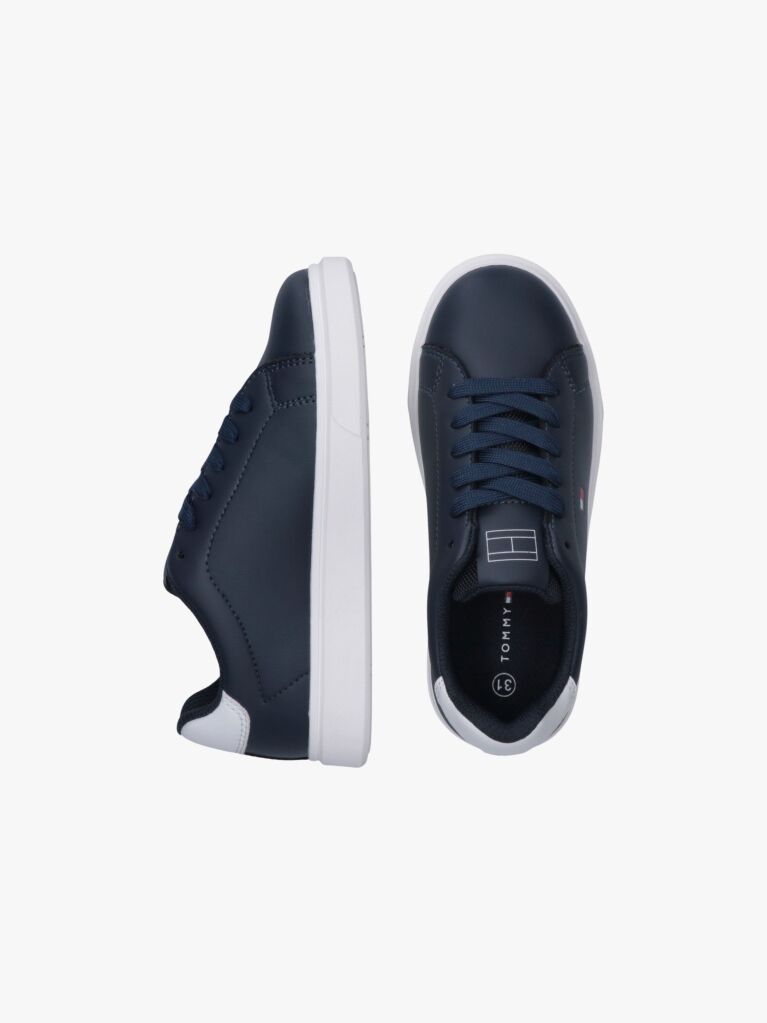Blue Sneakers Cu Sireturi Si Steag Brodat  Copii unisex