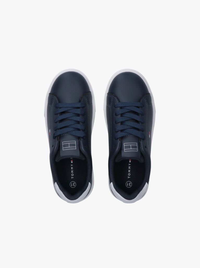 Blue Sneakers Cu Sireturi Si Steag Brodat  Copii unisex