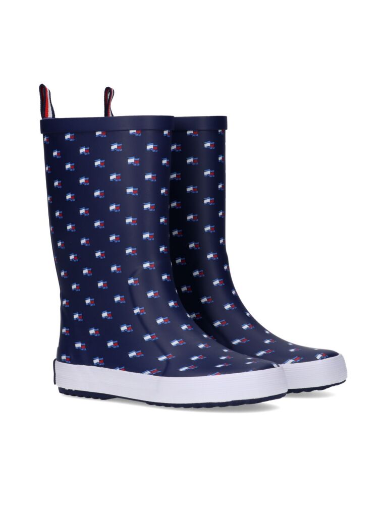 Blue Cizme De Ploaie Cu Flag  Copii unisex