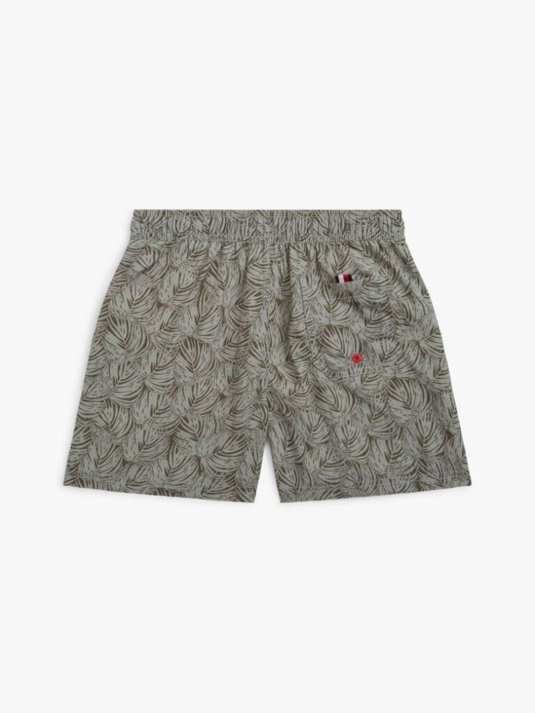 Green Original Print Mid Length Swim Shorts  Boys