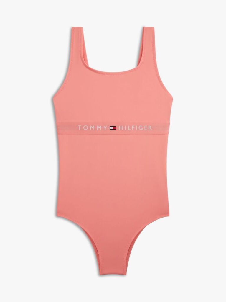 Roz Costum De Baie Original Cu Decolteu Patrat   Fete