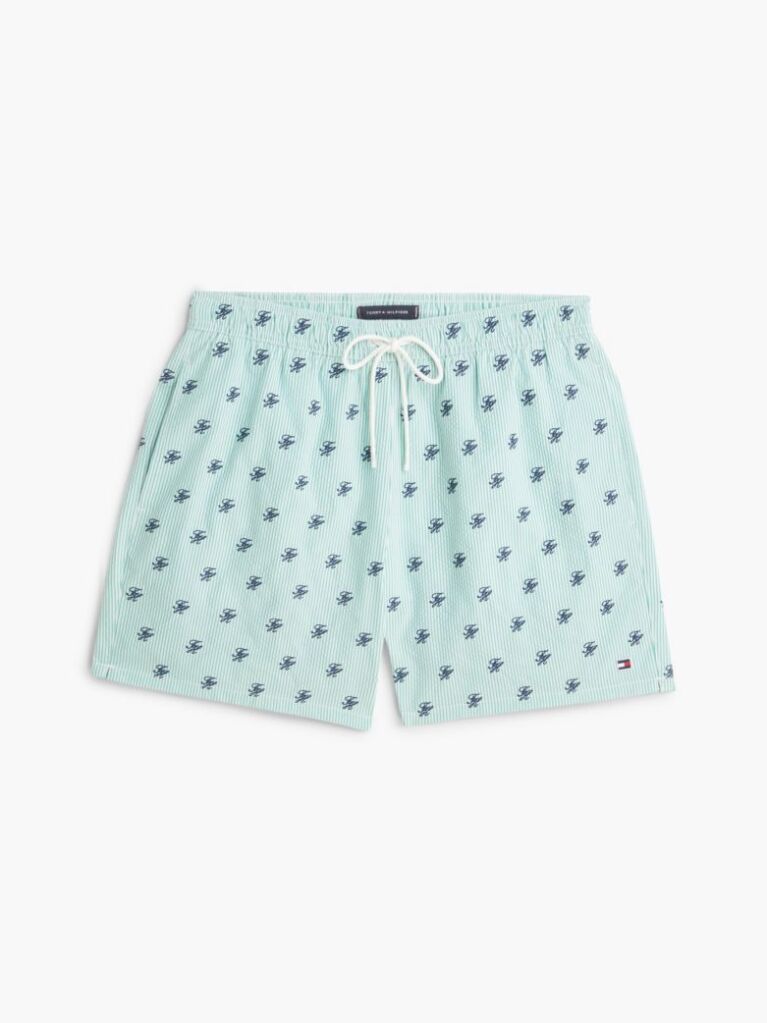Multi Ithaca Embroidery Mid Length Swim Shorts  Men