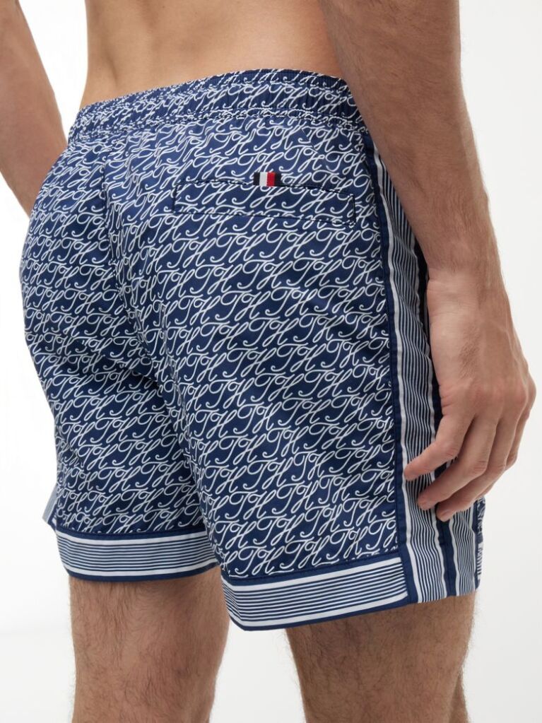 Blue Print Mid Length Swim Shorts  Men