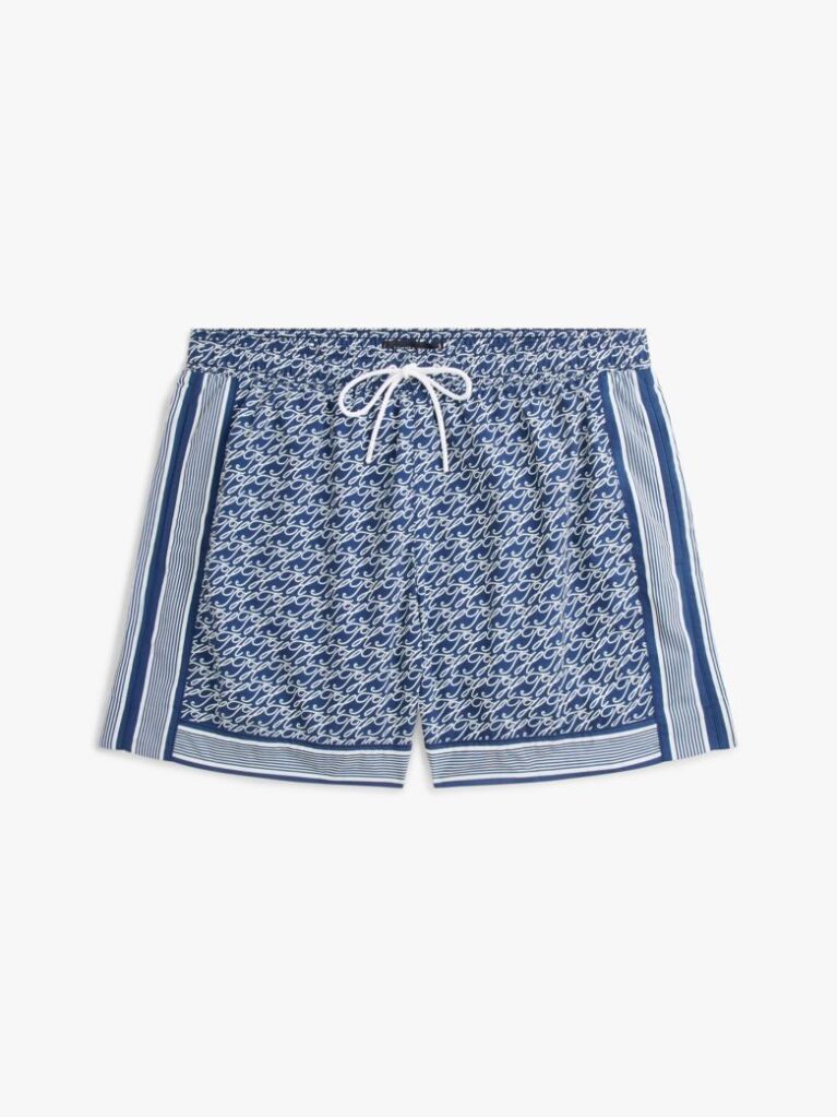 Blue Print Mid Length Swim Shorts  Men