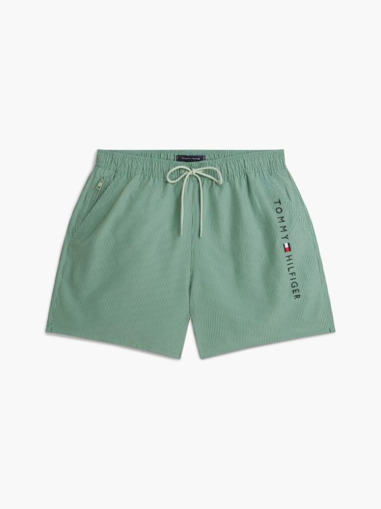 Green Original Ithaca Stripe Mid Length Swim Shorts  Men