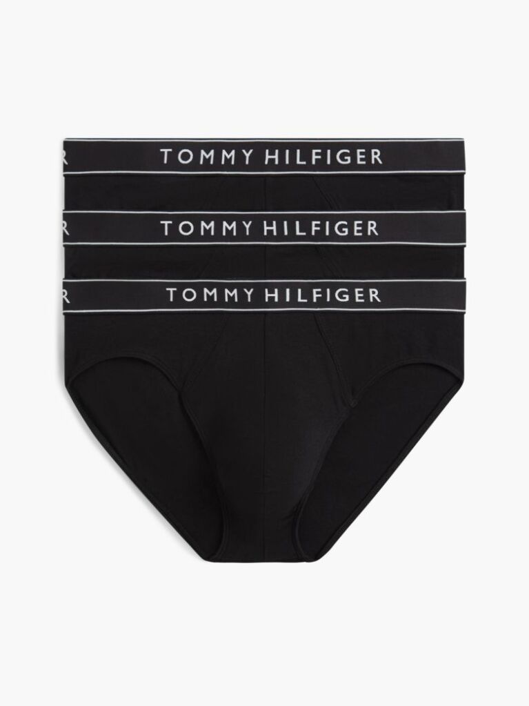 Black 3-Pack Essential Logo Waistband Briefs  Men