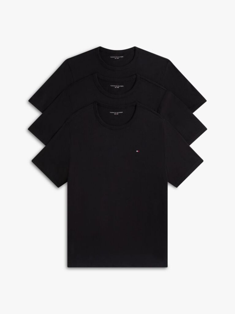 Black 3-Pack Signature Crew Neck T-Shirts  Men