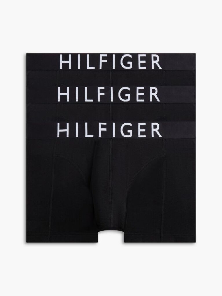 Black 3-Pack Logo Waistband Trunks  Men