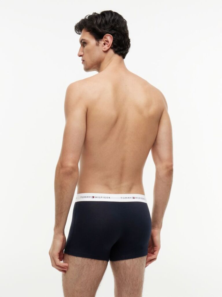 Blue 3-Pack Signature Repeat Logo Waistband Trunks  Men