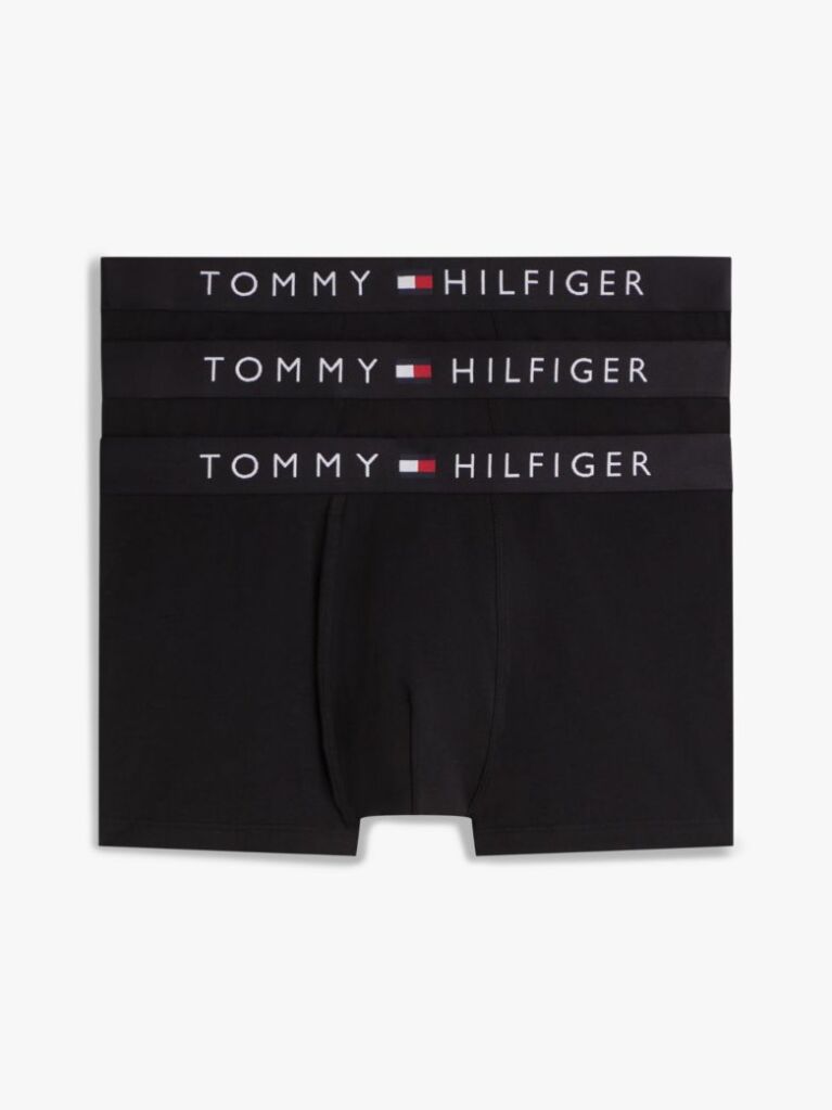 Black 3-Pack TH Original Logo Waistband Trunks  Men