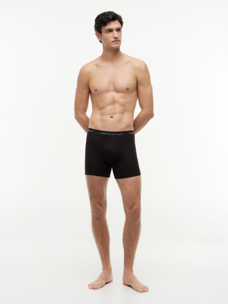 Black 3-Pack Logo Waistband Trunks  Men